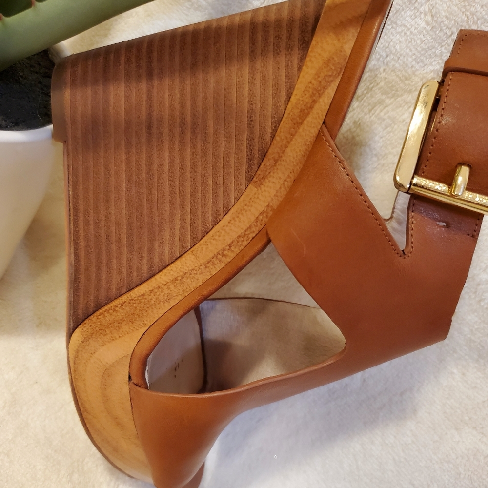 "Authentic Michael Kors leather wedge